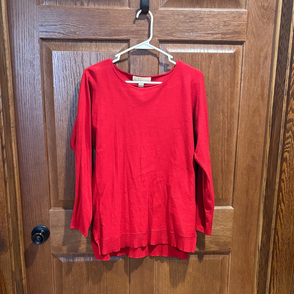 Michael Kors Vibrant Red Long Sleeve Top